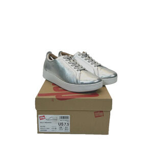 FitFlop Rally Women's Shoes Silver 2 : 7.5 M (B), Leather